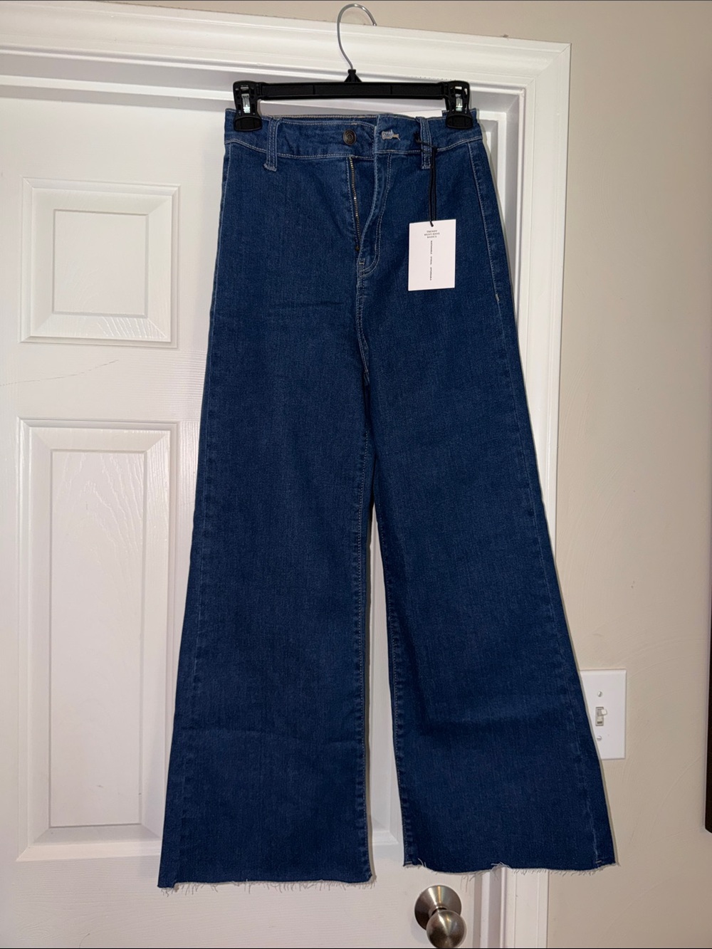 Zenana Outfitters Wide Leg Jeans in Dark Blue Denim